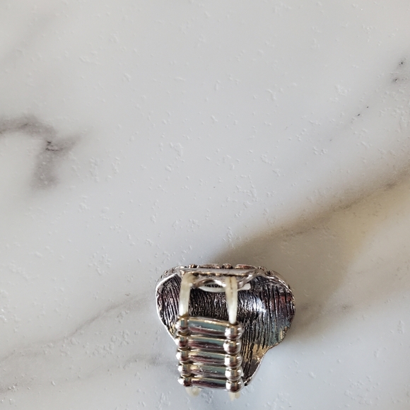 Antique Silver Tone Stretch Band Ring Oval Shape 💥3 for $24💥 - Picture 6 of 17